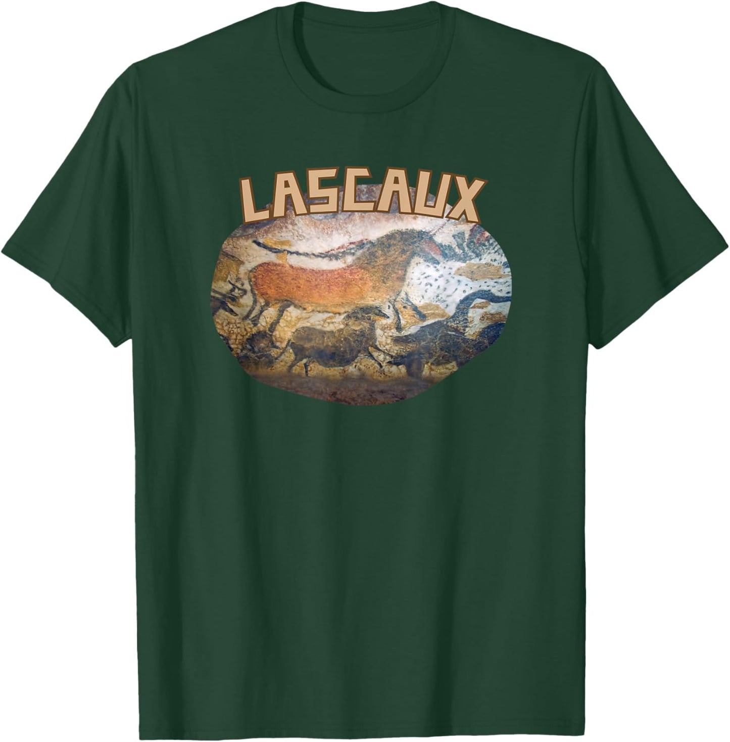 Lascaux Cave Painting Prehistoric Art Horses Parietal Art T-Shirt - T-Shirt | Forest