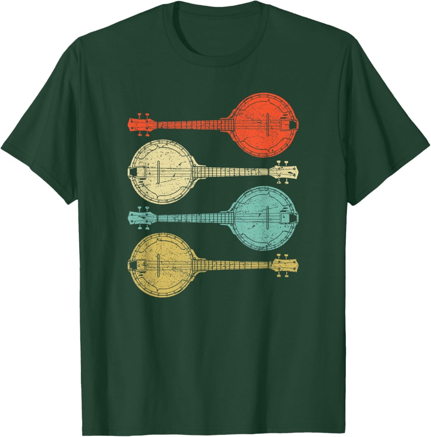 Vintage Banjo Retro Banjo Gift Country Bluegrass music T-Shirt - T-Shirt | Forest