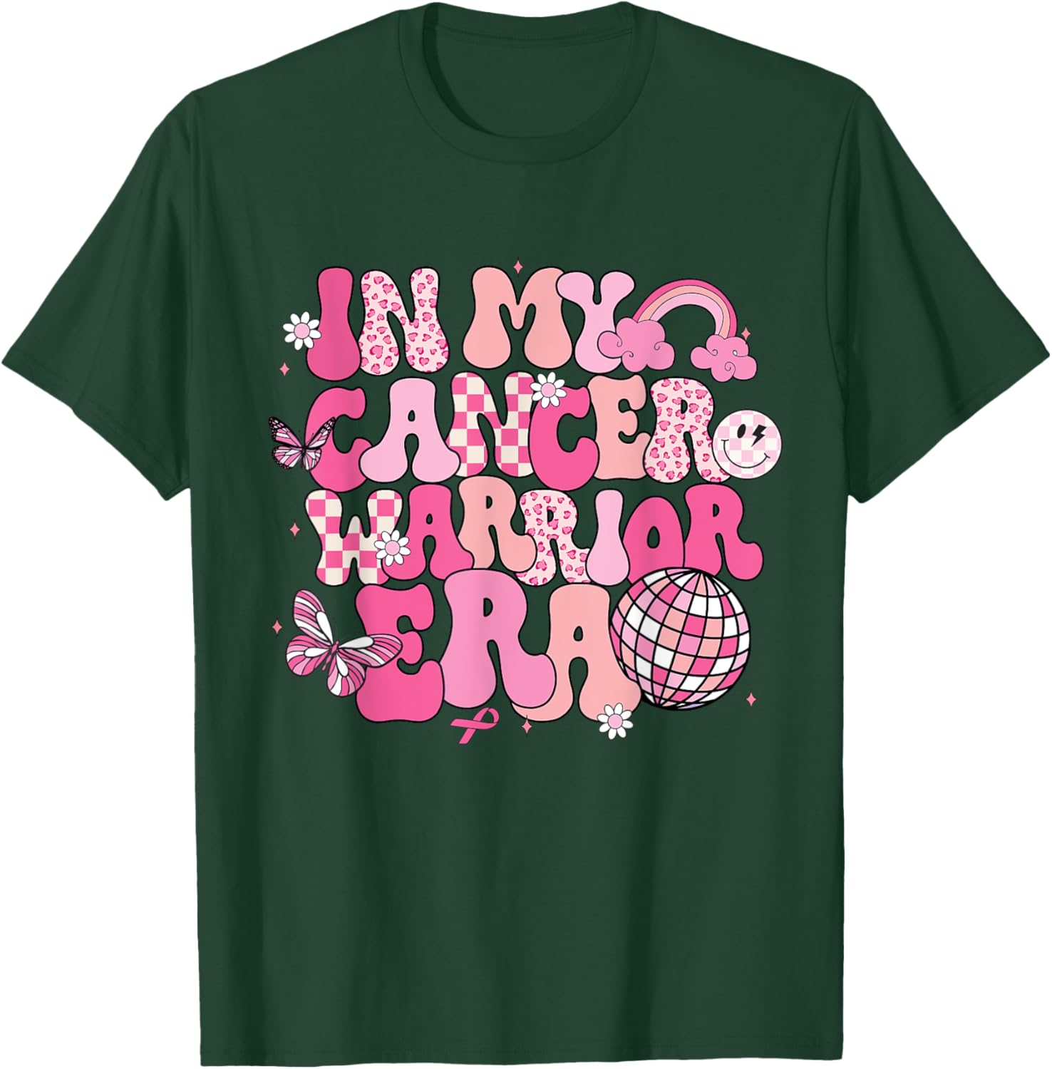 Groovy In My Cancer Warrior Era Breast Cancer Awareness T-Shirt - T-Shirt | Forest
