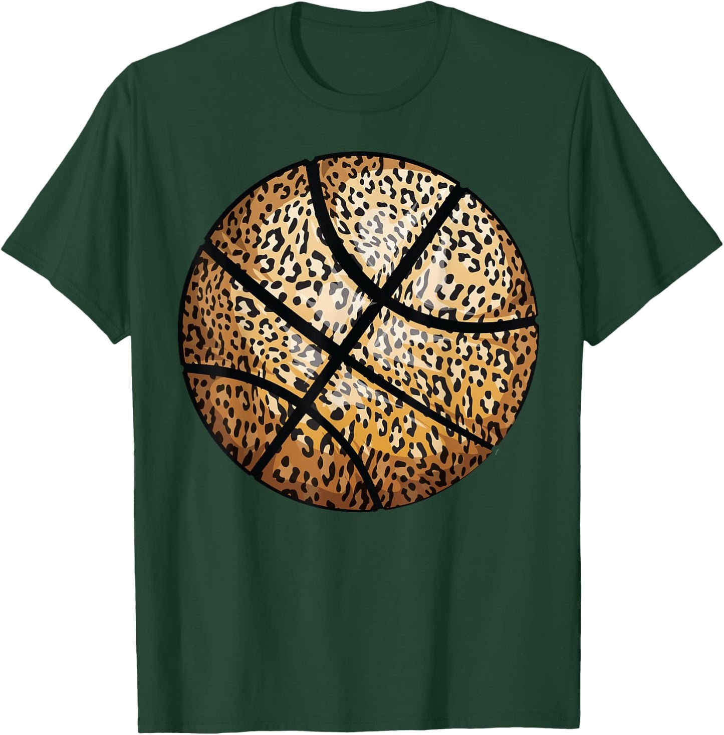 Funny Leopard Print Basketball Gift | Cool Best Team Lovers T-Shirt - T-Shirt | Forest