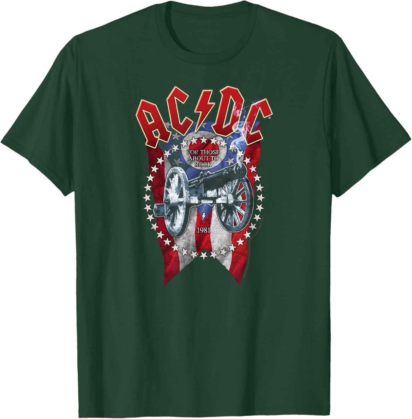 ACDC - for Those About to Rock Cannon 1981 T-Shirt - T-Shirt | Forest