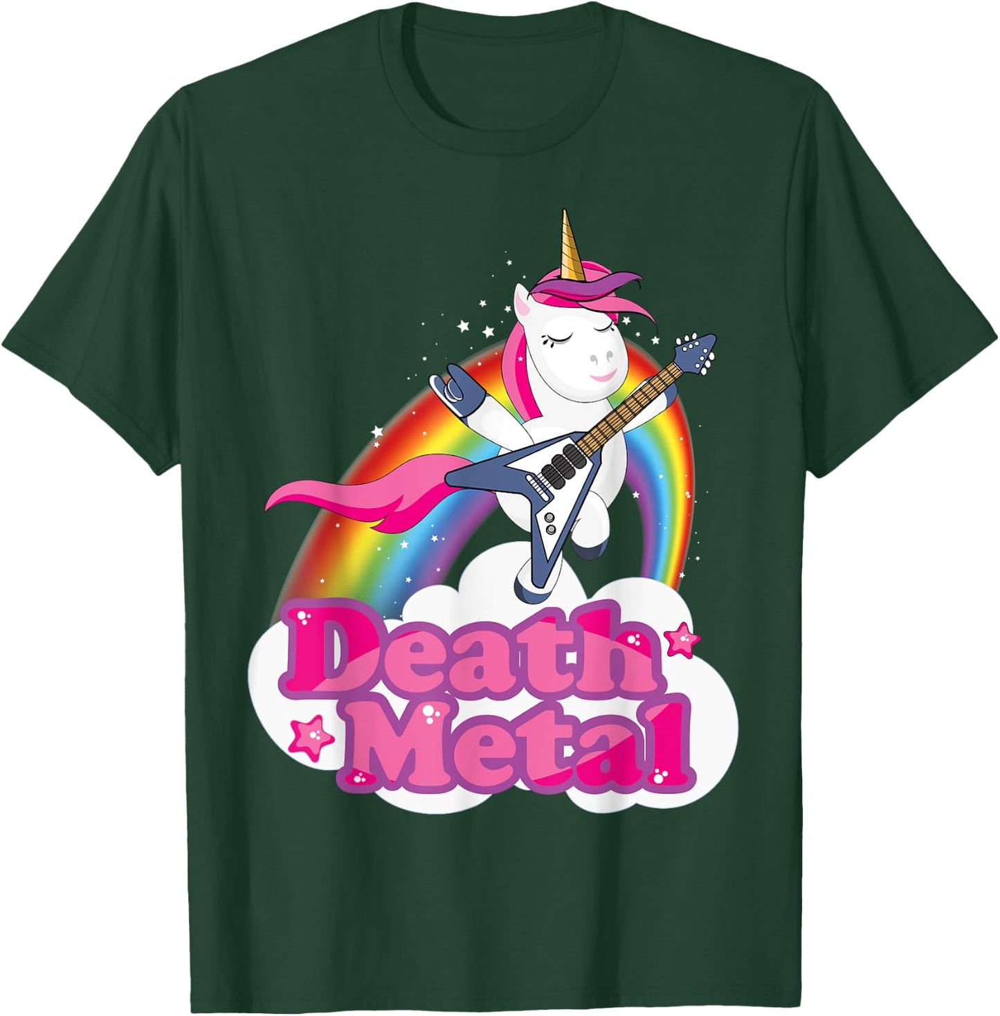Cutte Heavy Metal Death Metal Unicorn T-Shirt - T-Shirt | Forest