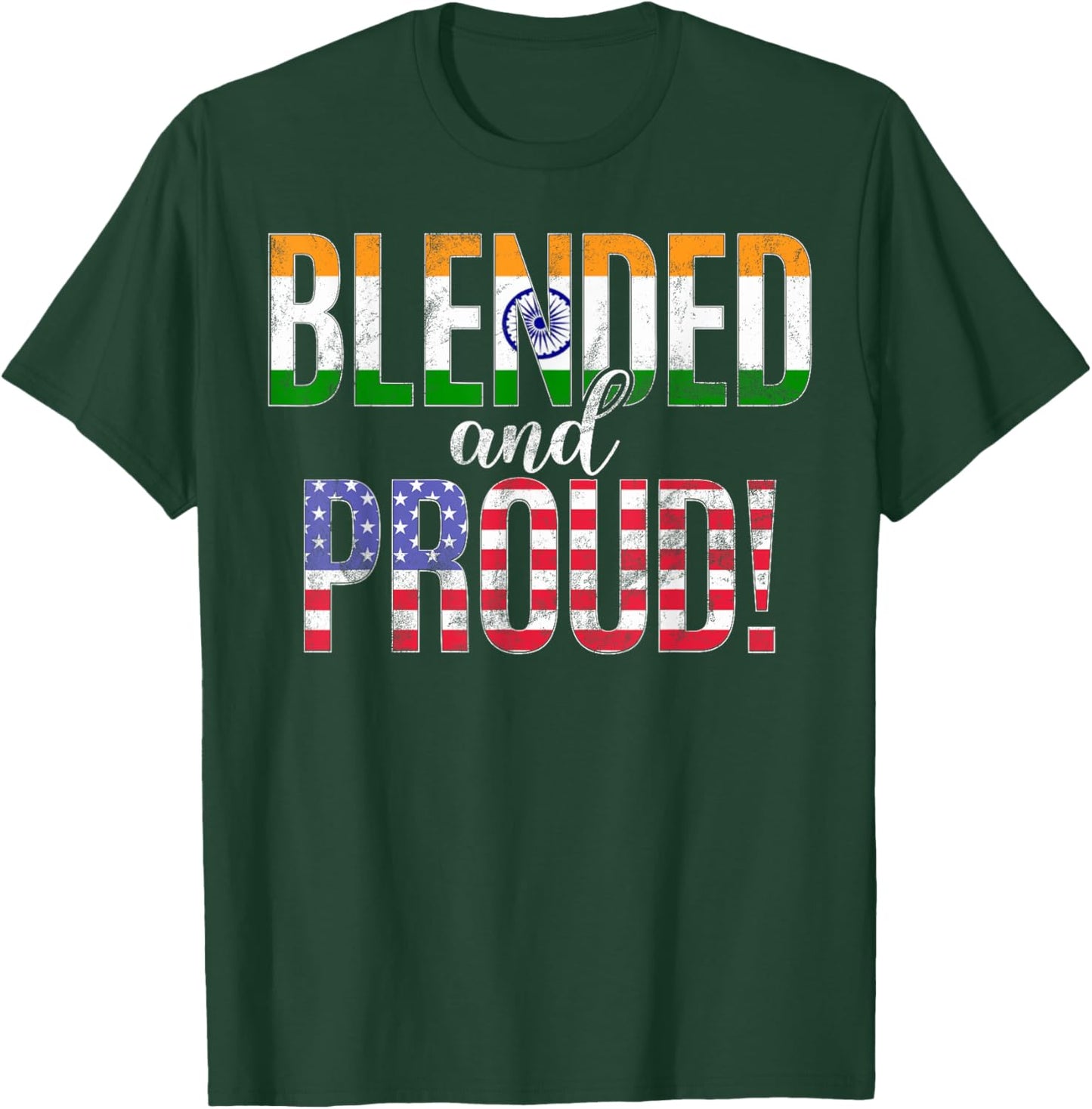 Blended And Proud Nationality Half Indian Half American T-Shirt - T-Shirt | Forest