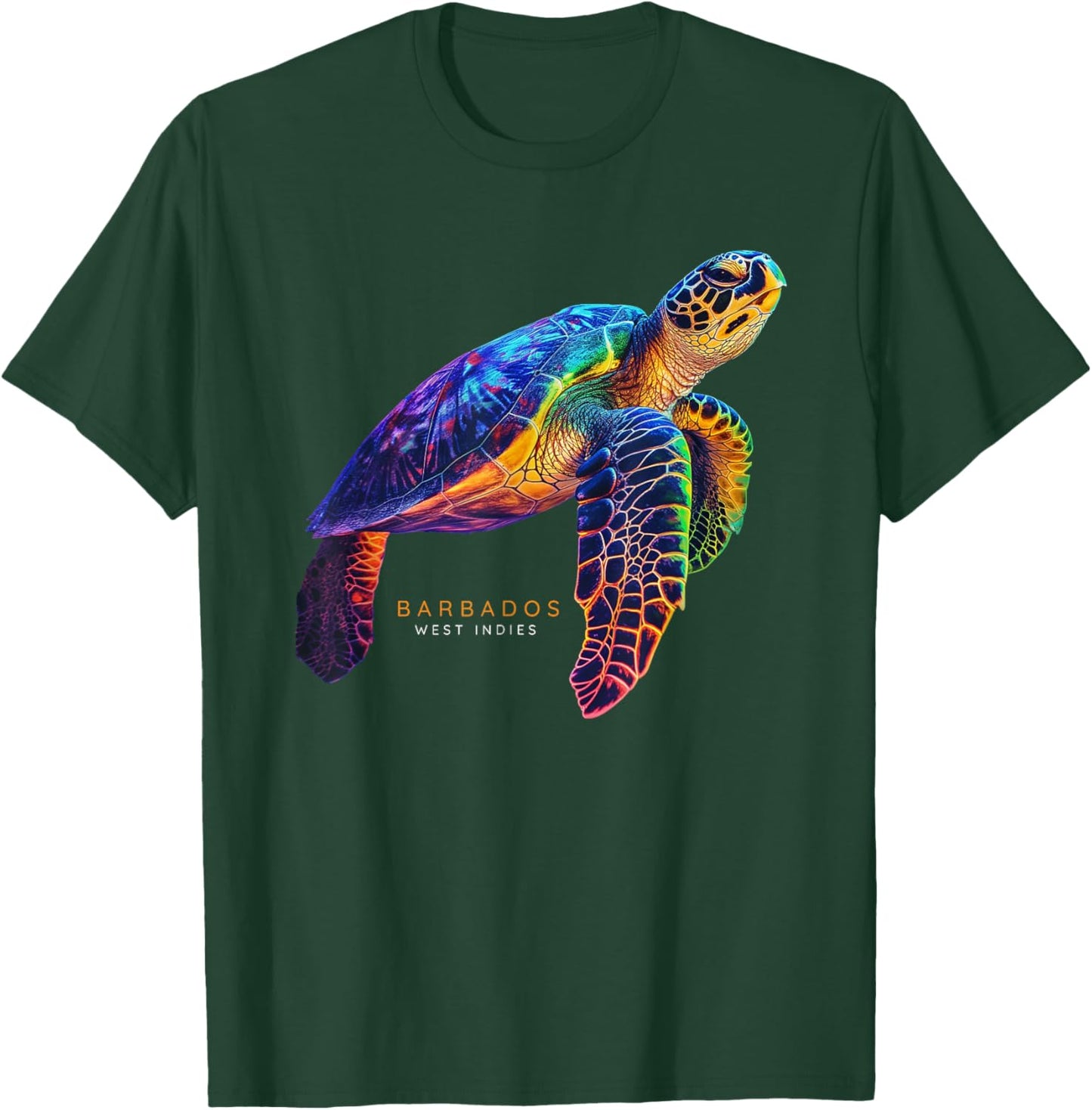 Sea Turtle Barbados Beach Ocean West Indies Vintage Men Women T-Shirt - T-Shirt | Forest