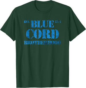 Blue Cord Brotherhood Est. 1775 Distressed T-Shirt - T-Shirt | Forest