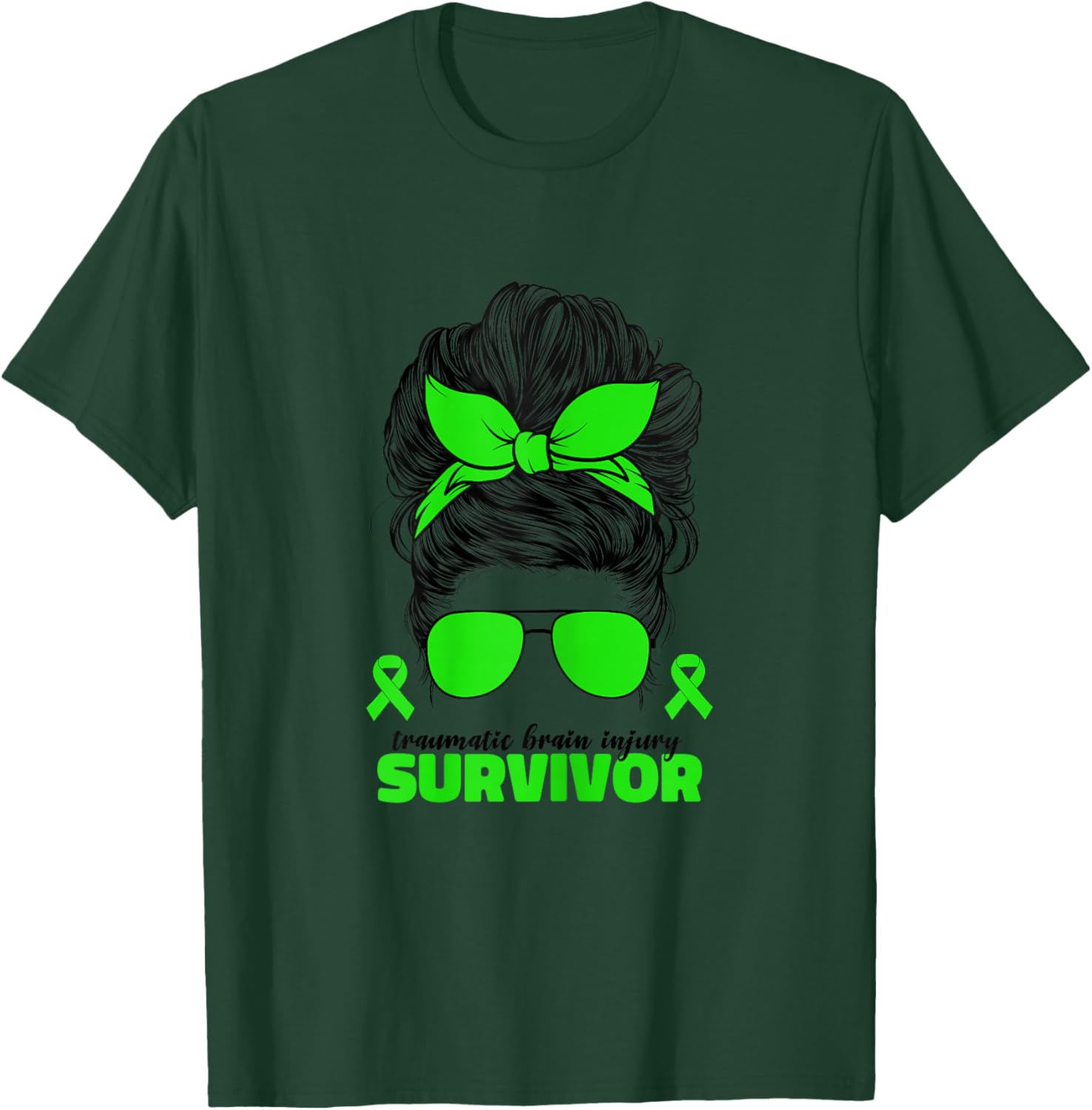 TBI Traumatic Brain Injury Survivor TBI Awareness T-Shirt - T-Shirt | Forest