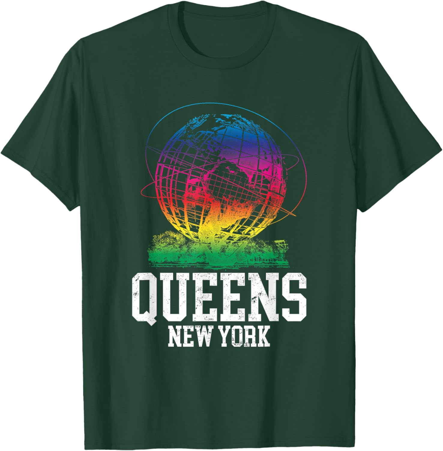 Queens New York - Flushing Meadows - World's Fair Unisiphere T-Shirt - T-Shirt | Forest