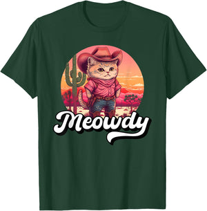 Meowdy Texas Cat Meme Country Music Cowgirl Cute Cat T-Shirt - T-Shirt | Forest