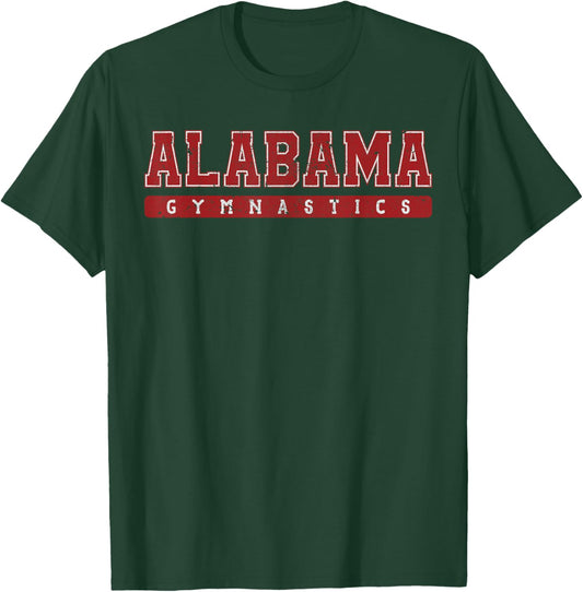 Alabama Gymnastics Red Vintage Text T-Shirt - T-Shirt | Forest