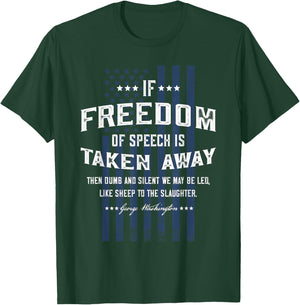 Freedom of Speech Military Patriotic American Flag T-Shirt - T-Shirt | Forest