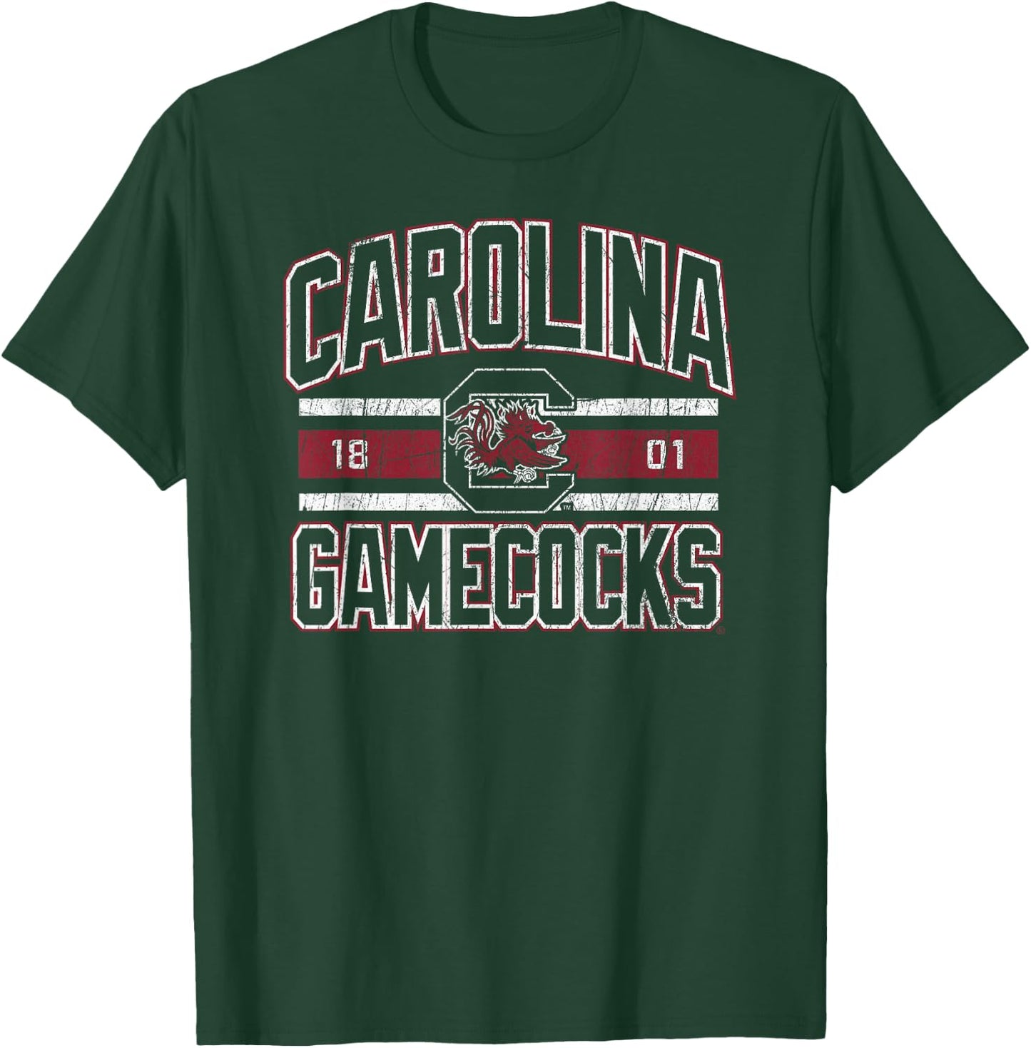 South Carolina Gamecocks Vintage Stripe Officially Licensed T-Shirt - T-Shirt | Forest