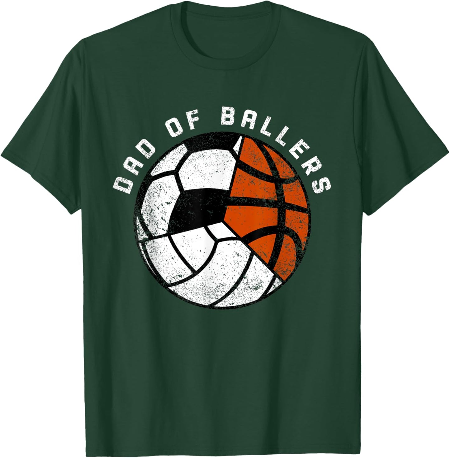 Dad Of Ballers Funny Volleyball Soccer Basketball Dad T-Shirt - T-Shirt | Forest