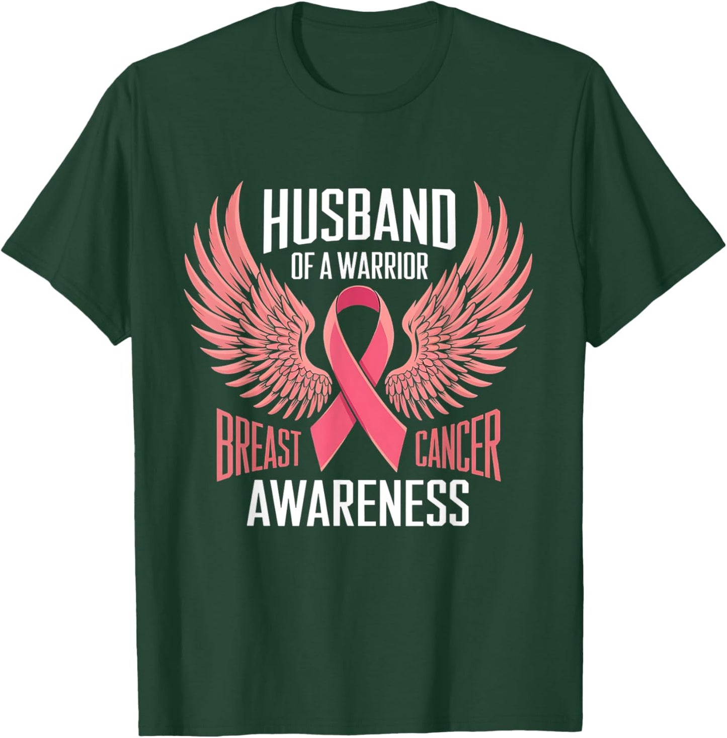 Husband of a Warrior Breast Cancer Awareness Support T-Shirt - T-Shirt | Forest