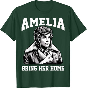Amelia Bring Amelia Home Missing Person Female Aviator T-Shirt - T-Shirt | Forest