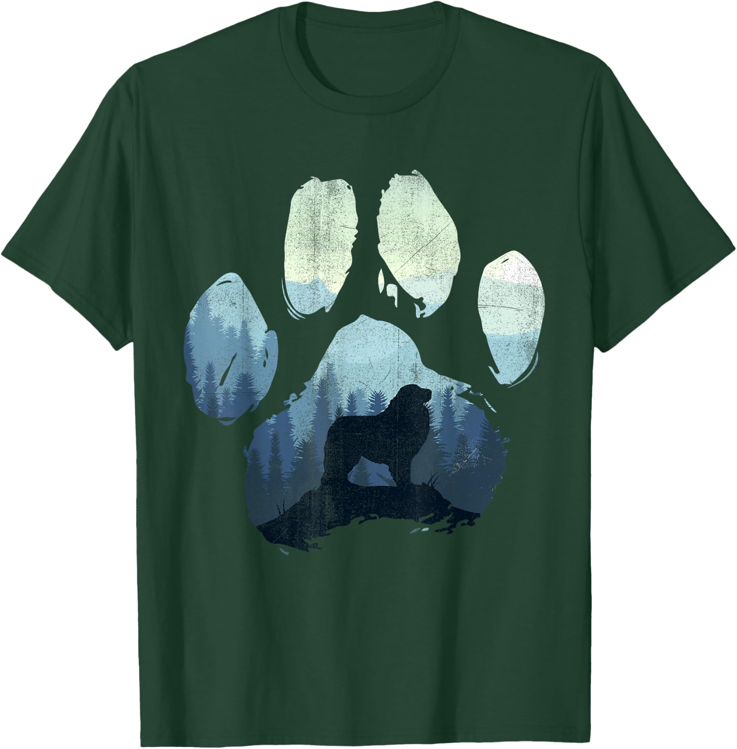 Great Pyrenees Dog Paw Mom Dad Mountains T-Shirt - T-Shirt | Forest