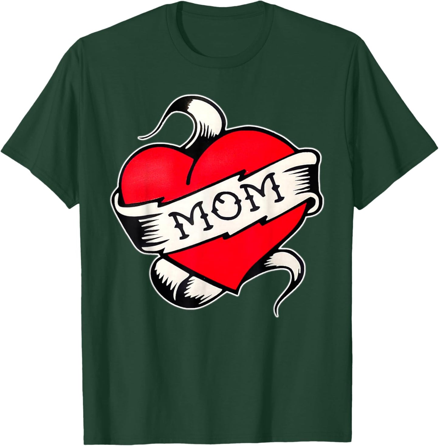 Mom Heart Traditional Old School Tattoo Flash T-Shirt - T-Shirt | Forest