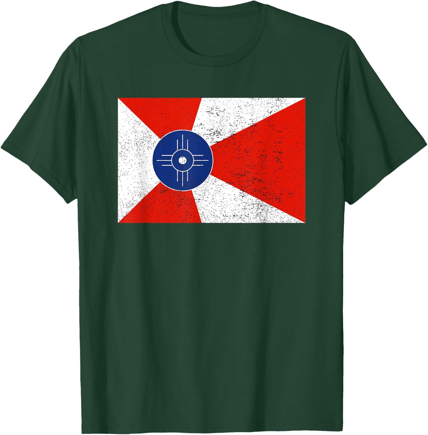 Retro Vintage Distressed Wichita Flag Kansas Home Pride T-Shirt - T-Shirt | Forest