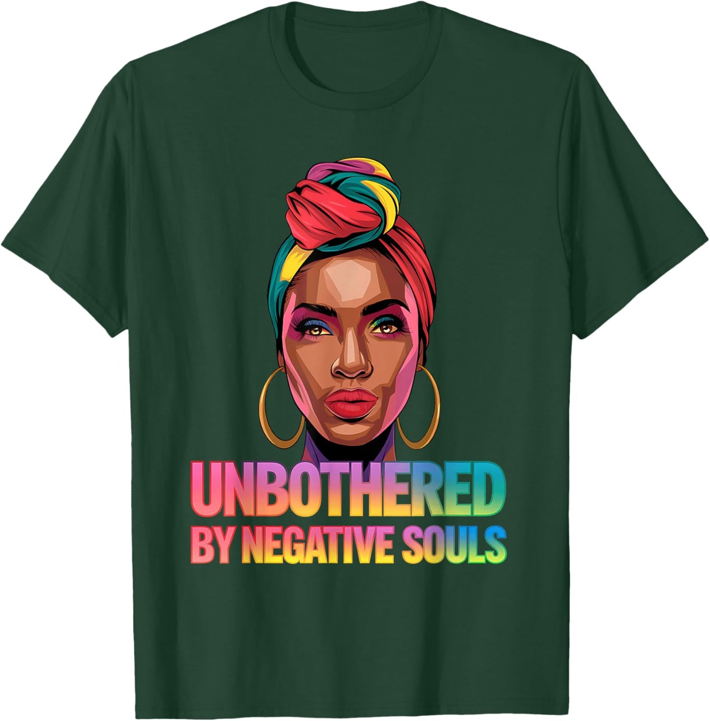 Unbothered By Negative Souls Camo Black African American T-Shirt - T-Shirt | Forest
