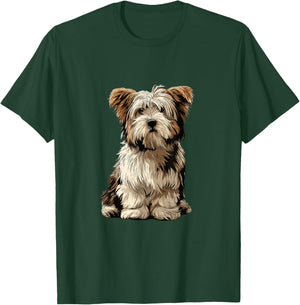 Biewer Terrier Dog Illustration T-Shirt - T-Shirt | Forest