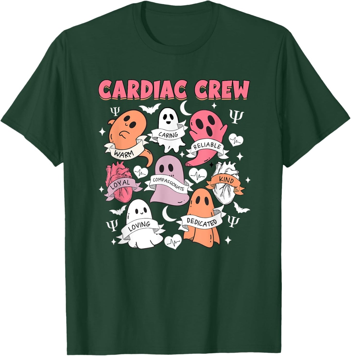 Cardiac Crew Cardiology Nurse Cardiologist Boo Halloween T-Shirt - T-Shirt | Forest