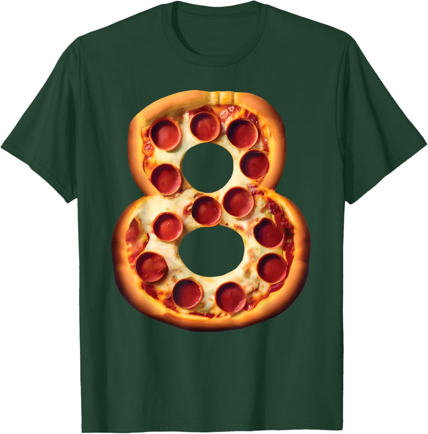 8th Birthday Pizza Party Boys Cheese Kids Pie Eight Bday Boy T-Shirt - T-Shirt | Forest