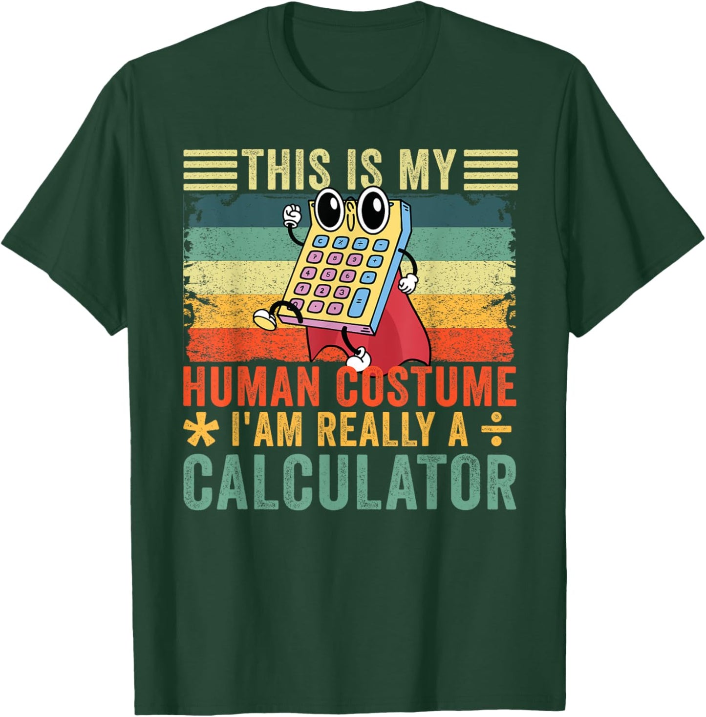 Math Calculator Costume - Black, Small - -Adults T-Shirt - T-Shirt | Forest