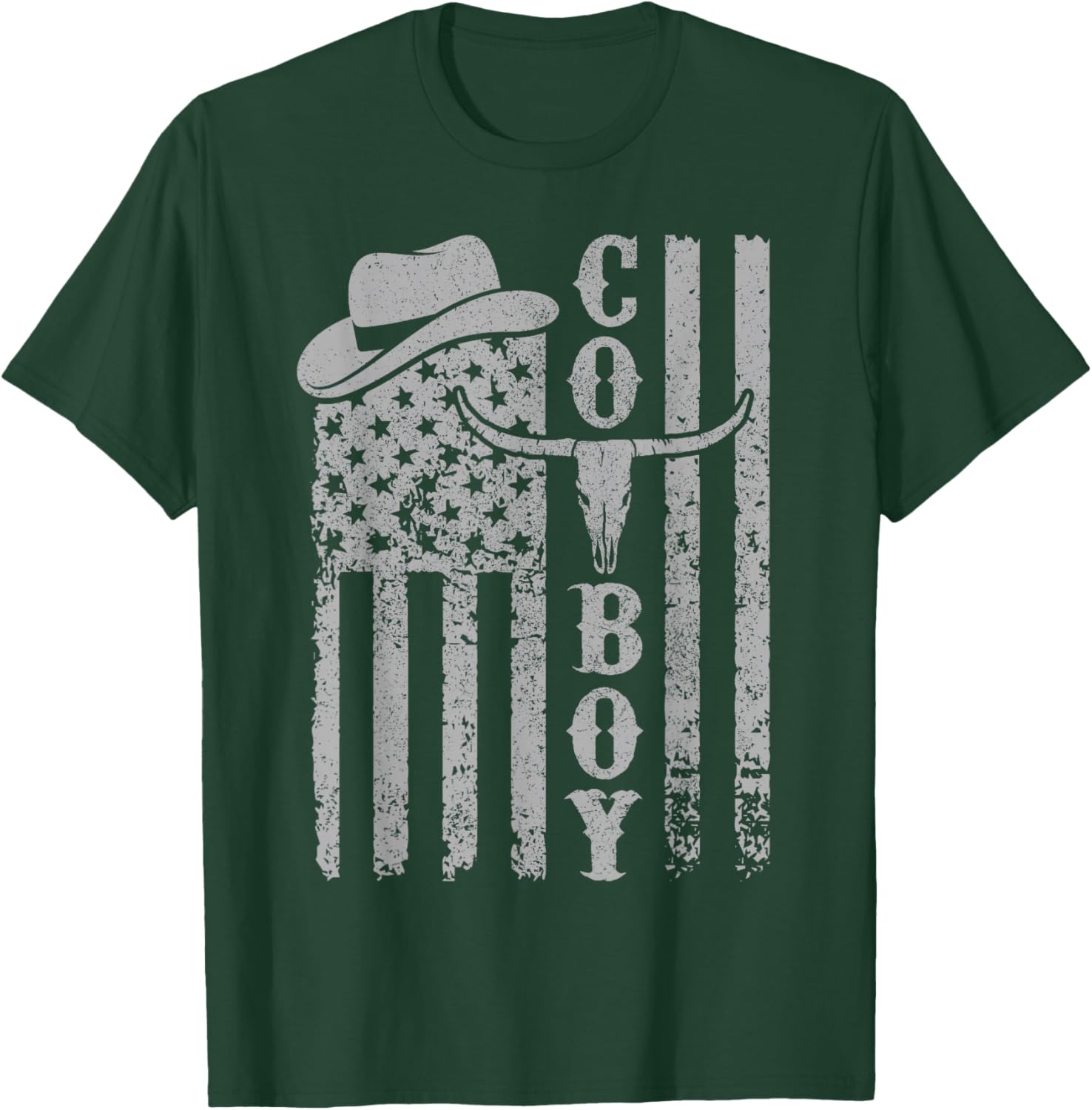 Western Country Men Teen Boy Kid Rodeo Southern Retro Cowboy T-Shirt - T-Shirt | Forest
