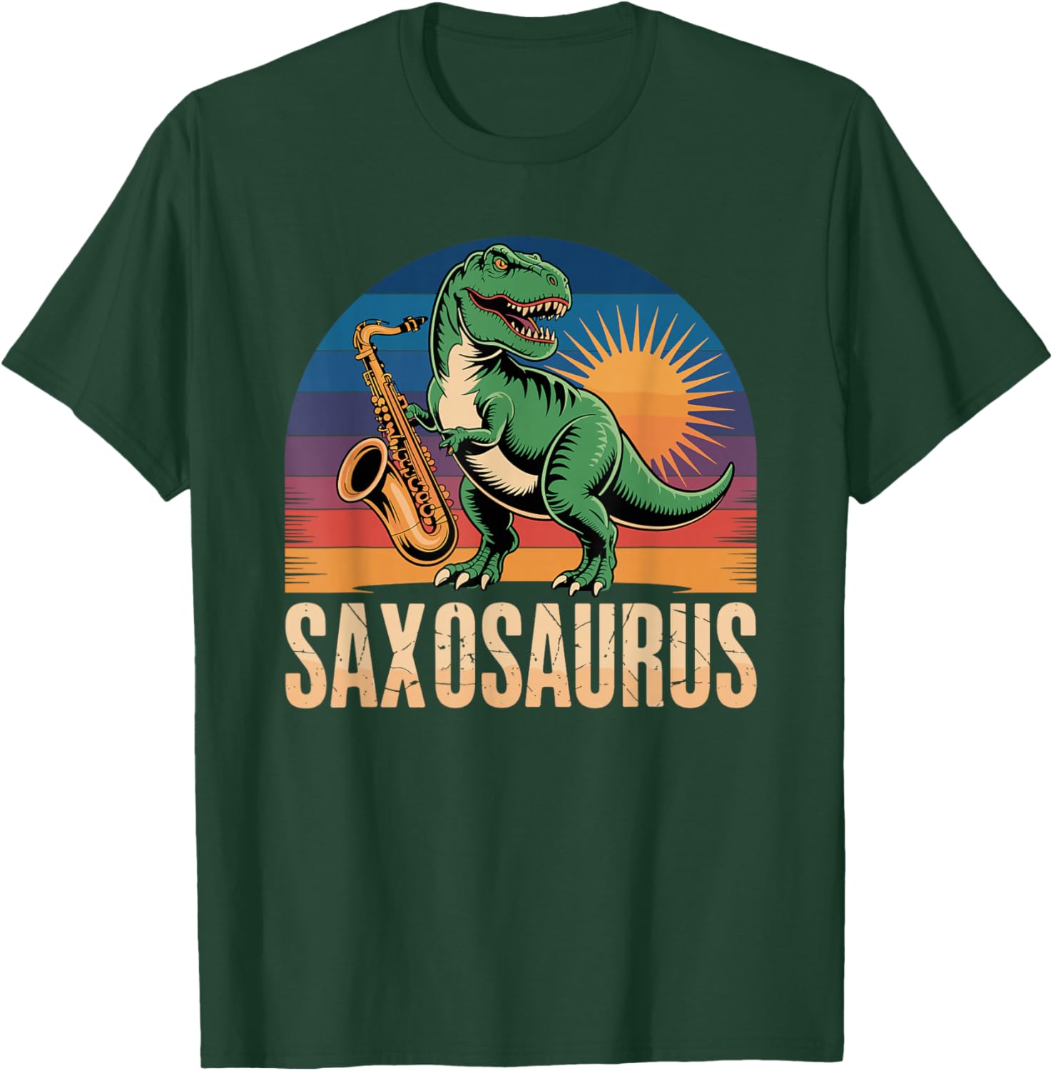 Funny Saxophone Saxosaurus For Sax Player T-Shirt - T-Shirt | Forest