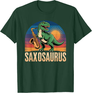 Funny Saxophone Saxosaurus For Sax Player T-Shirt - T-Shirt | Forest