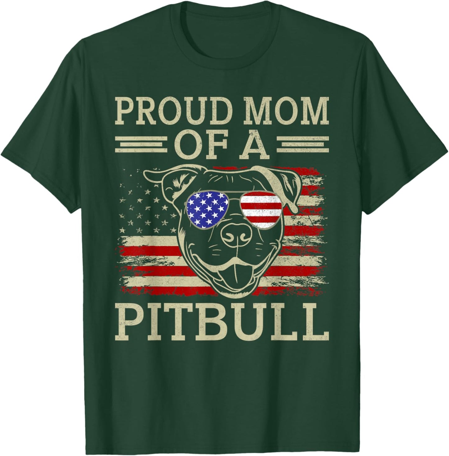 Proud Mom of a Pitbull Mom Pitbull T-Shirt - T-Shirt | Forest