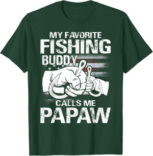 My Favorite Fishing Buddy Calls Me Papaw T-Shirt - T-Shirt | Forest
