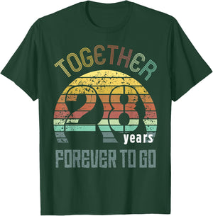 28th Years Wedding Anniversary Gifts For Couples Matching T-Shirt - T-Shirt | Forest
