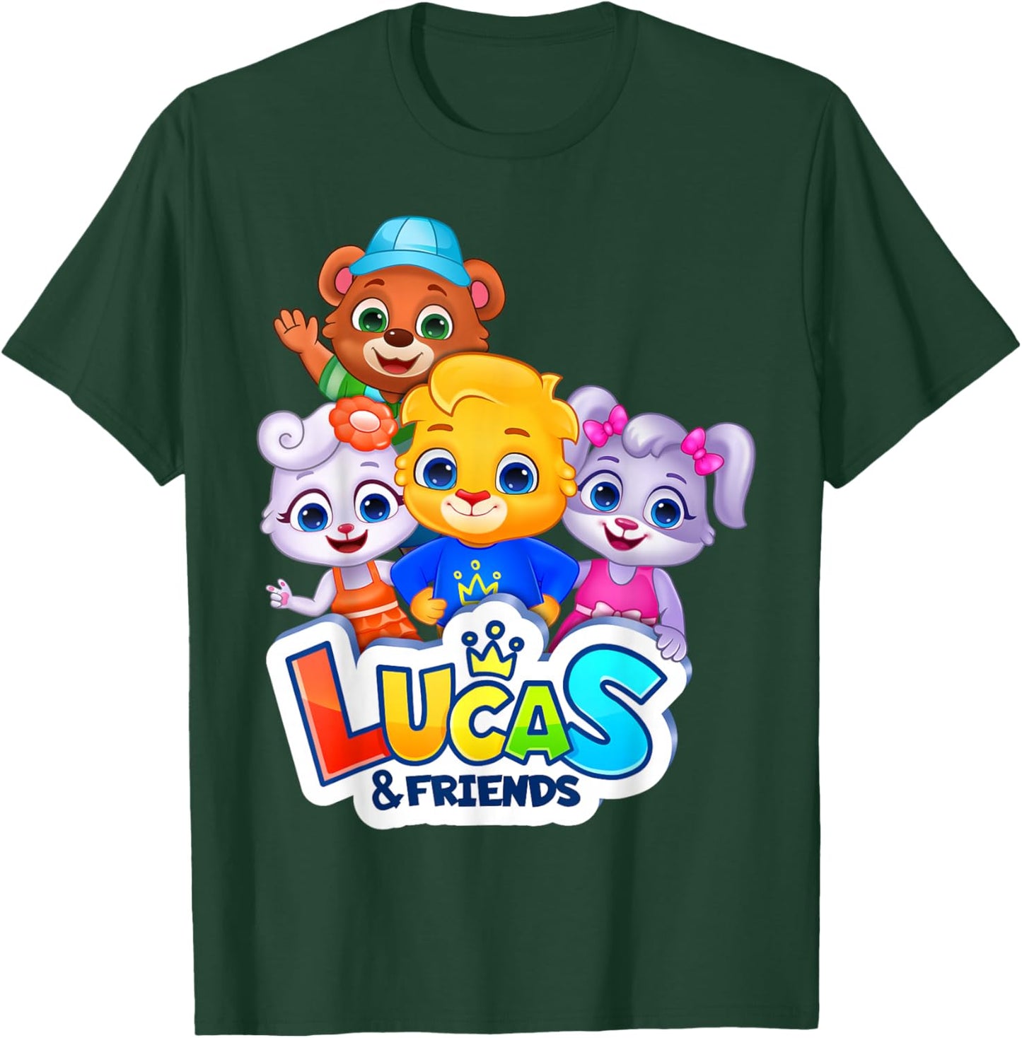 RV AppStudios Official Characters | Lucas & Friends Gang Small T-Shirt - T-Shirt | Forest