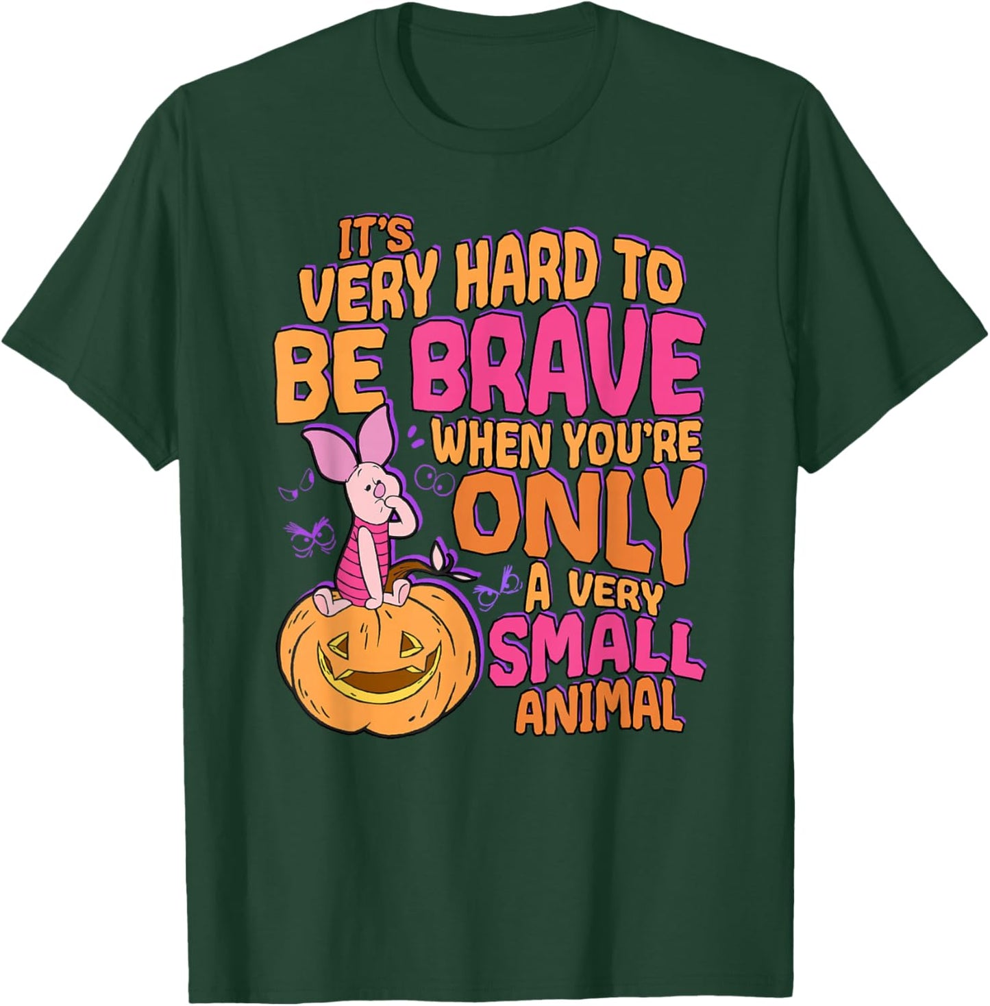 Disney Winnie The Pooh Halloween Piglet Its Hard to Be Brave T-Shirt - T-Shirt | Forest
