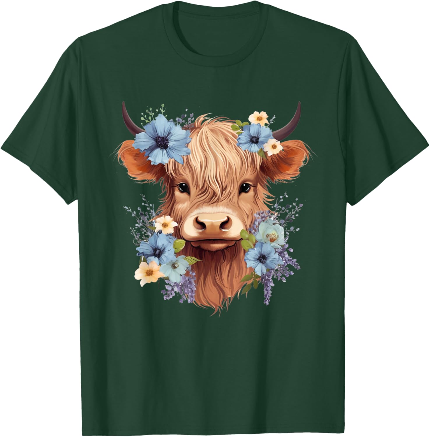 Cow, Scottish Highland Cow, Western Wear, Highland Cow , Small, Black T-Shirt - T-Shirt | Forest