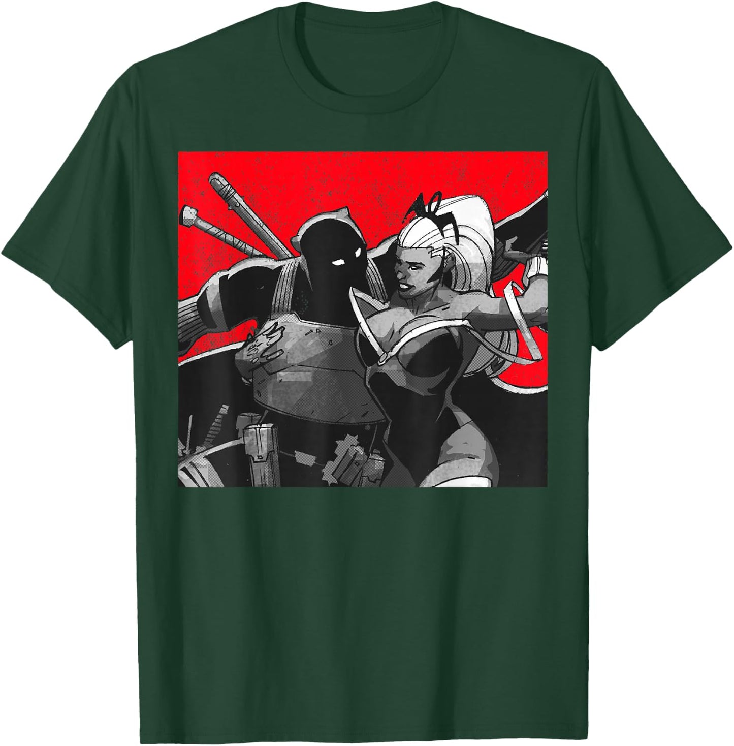 Marvel Black Panther & Storm Kanji Portrait T-Shirt - T-Shirt | Forest