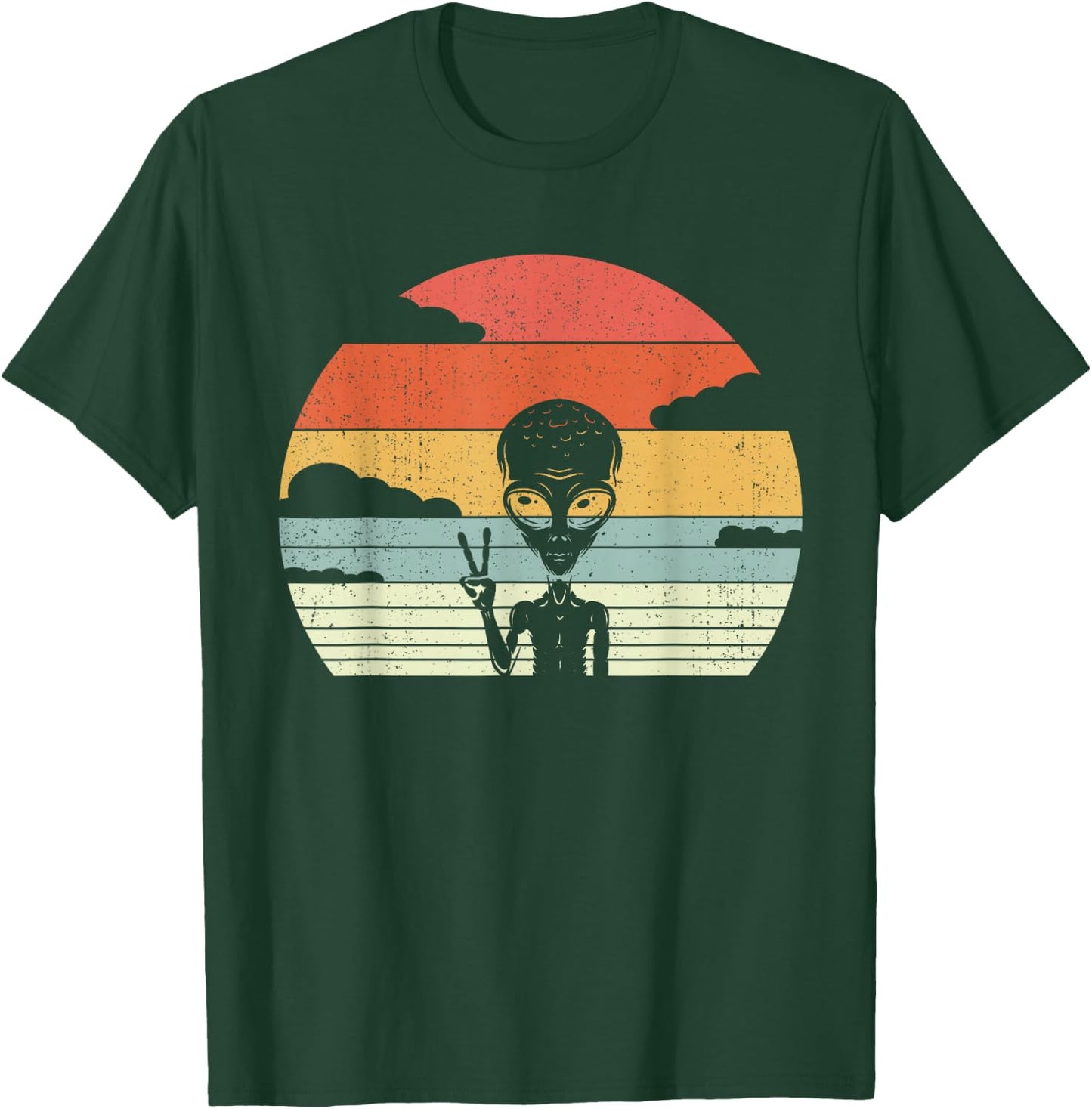 Retro Alien Extraterrestrial Space - Vintage Alien T-Shirt - T-Shirt | Forest