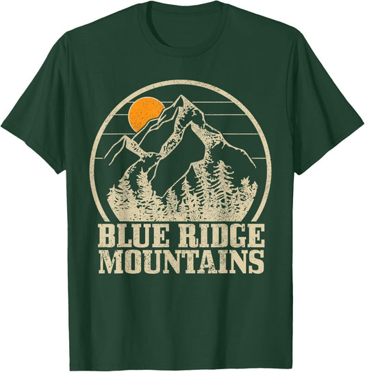 Blue Ridge Mountains Vintage Mountains USA America Souvenir T-Shirt - T-Shirt | Forest
