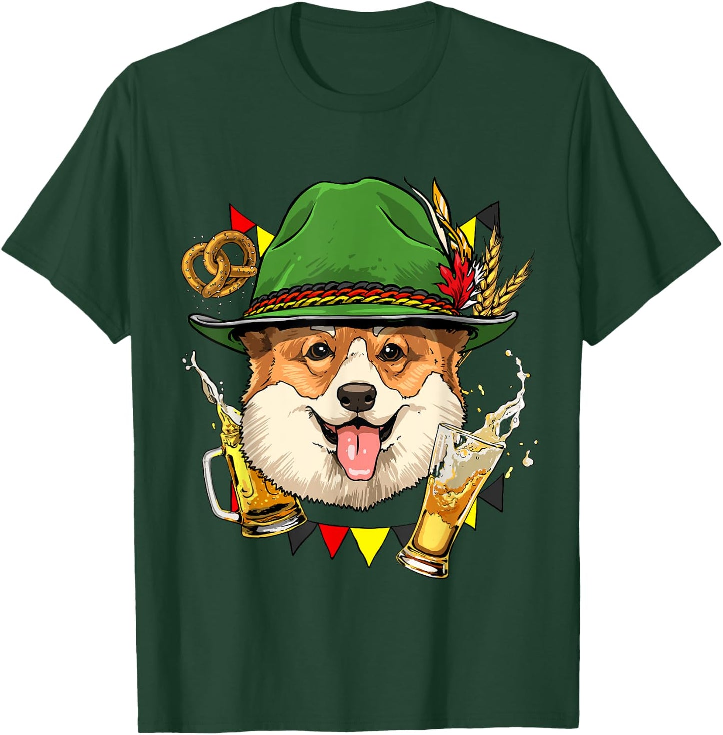 Oktoberfest Corgi Dog Germany Beer Fest German Corgi Lover T-Shirt - T-Shirt | Forest