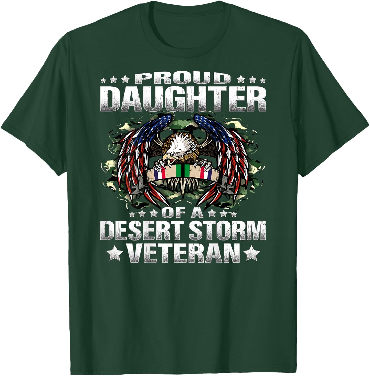 Proud Daughter Of A Desert Storm Veteran Military Child T-Shirt - T-Shirt | Forest