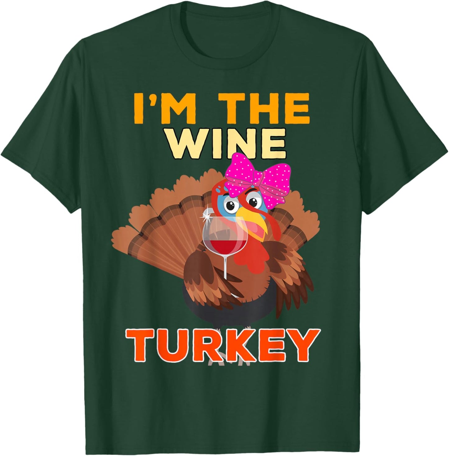 Wine Turkey for Family Group Matching Thanksgiving Costume T-Shirt - T-Shirt | Forest