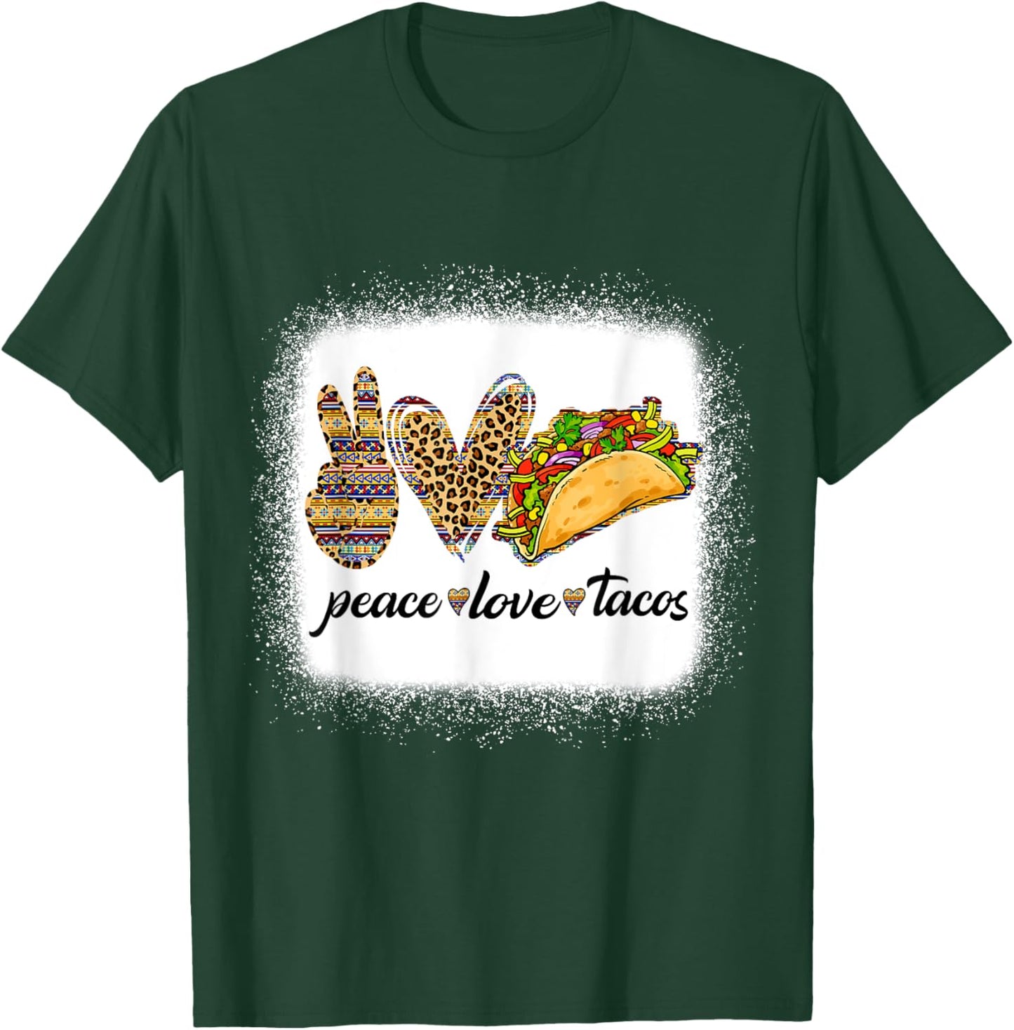Peace Love Tacos Shirt Cute Taco Tuesday Mexican Food Lovers T-Shirt - T-Shirt | Forest
