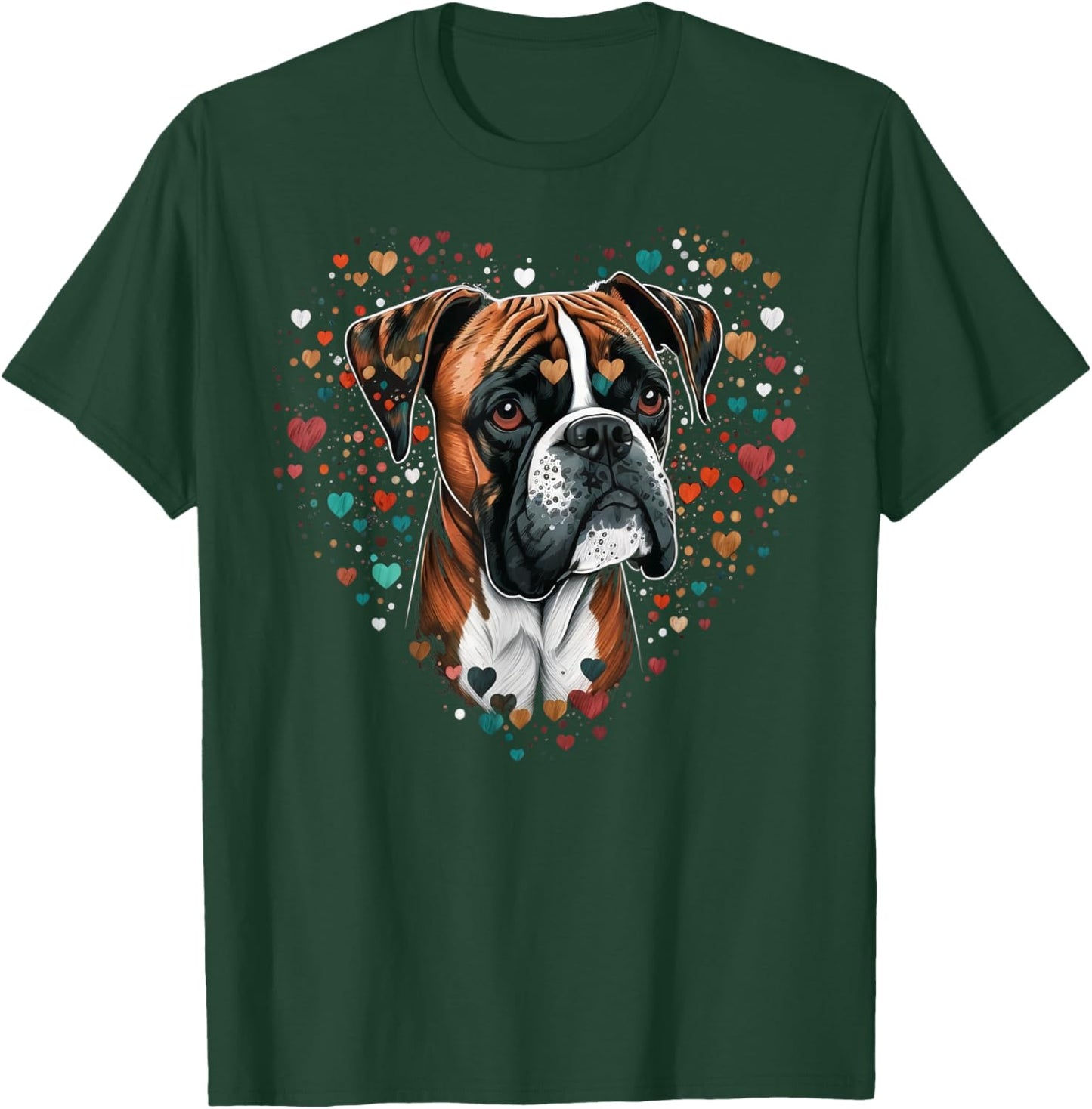 Cute Boxer Dog on Boxer Dog Lover Men Women Kids T-Shirt - T-Shirt | Forest