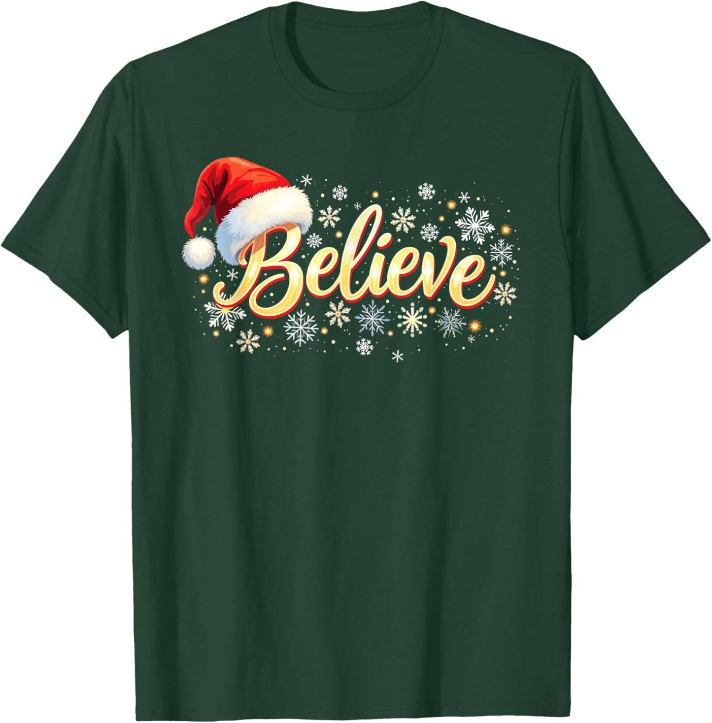 Believe Christmas Shirt Believe Santa T-Shirt - T-Shirt | Forest