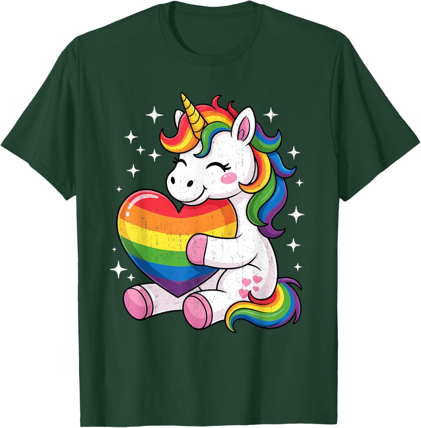 LGBTQ Regenbogen Einhorn Sweet Pride Design für Kinder T-Shirt - T-Shirt | Forest