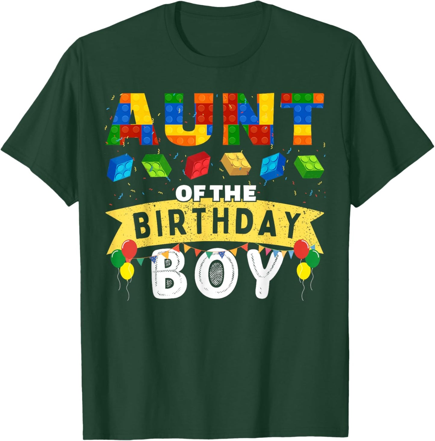 Aunt of the birthday boy Building Blocks Master builder T-Shirt - T-Shirt | Forest