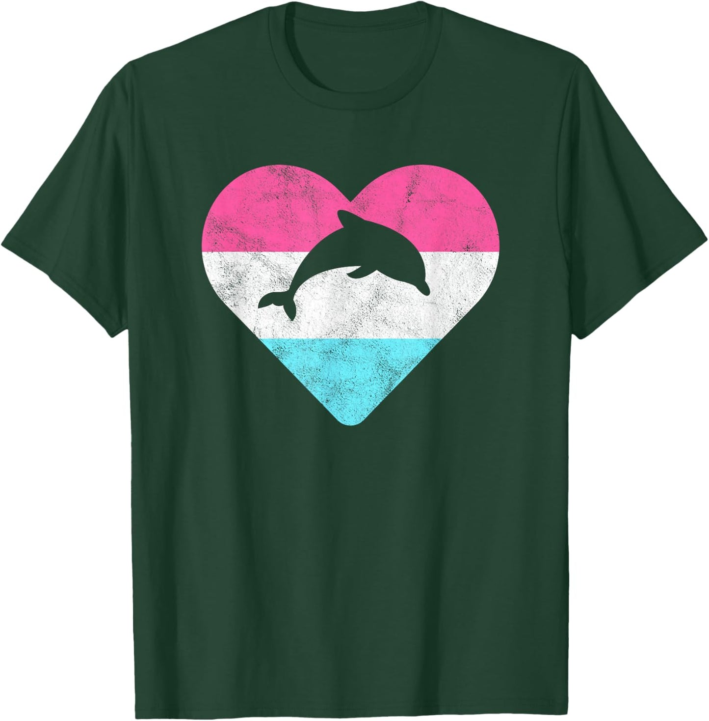 Retro Vintage Dolphin Gift or Girls T-Shirt - T-Shirt | Forest