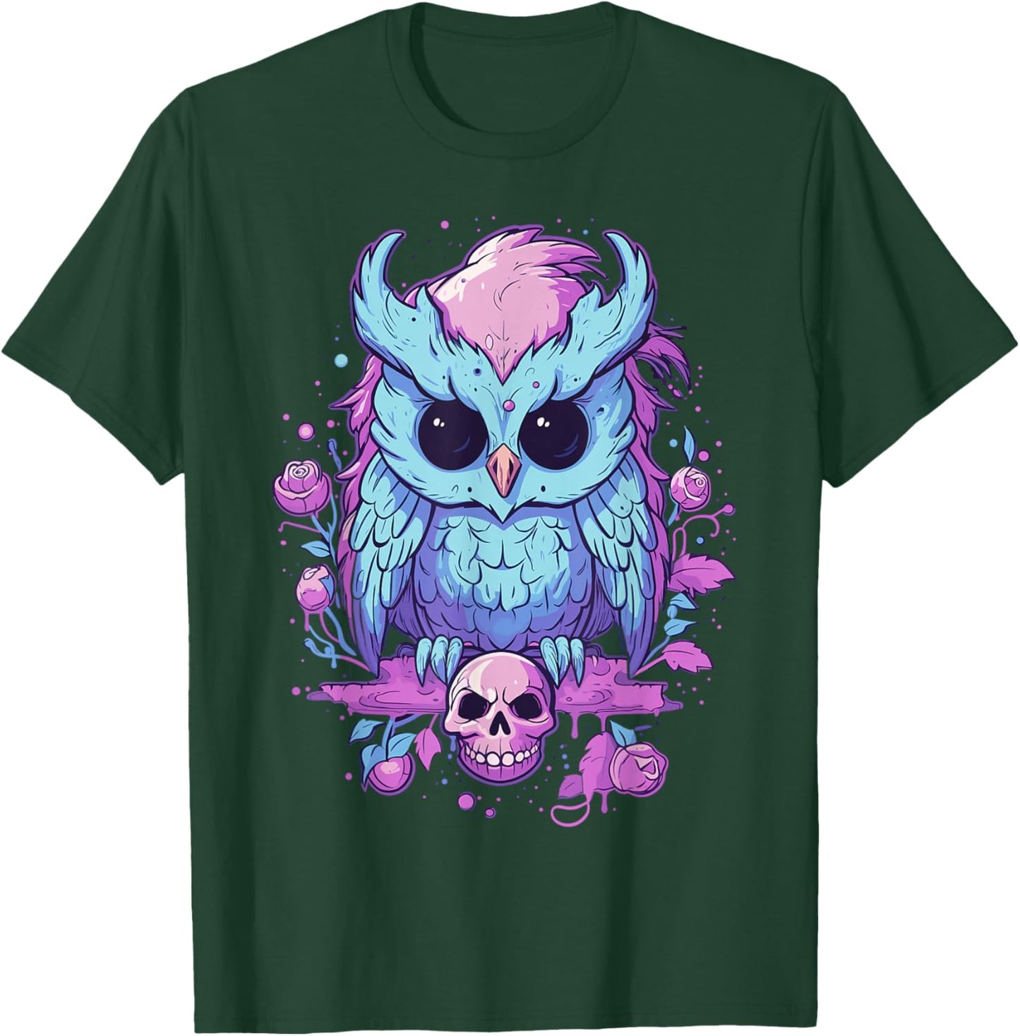 Pastel Goth Owl Kawaii Cute Creepy Halloween Anime T-Shirt - T-Shirt | Forest