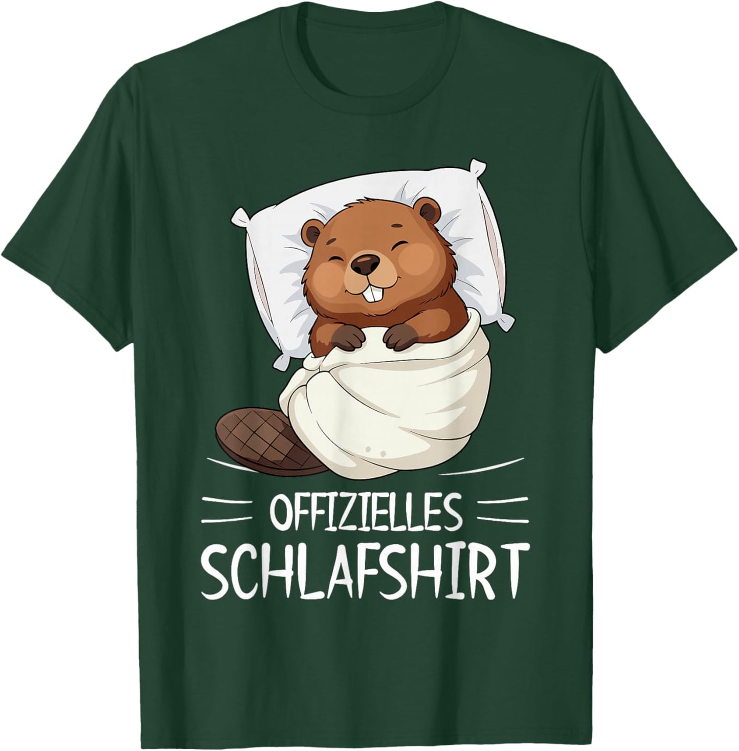 Offizielles Schlafshirt Biber Pyjama Schlafanzug T-Shirt - T-Shirt | Forest