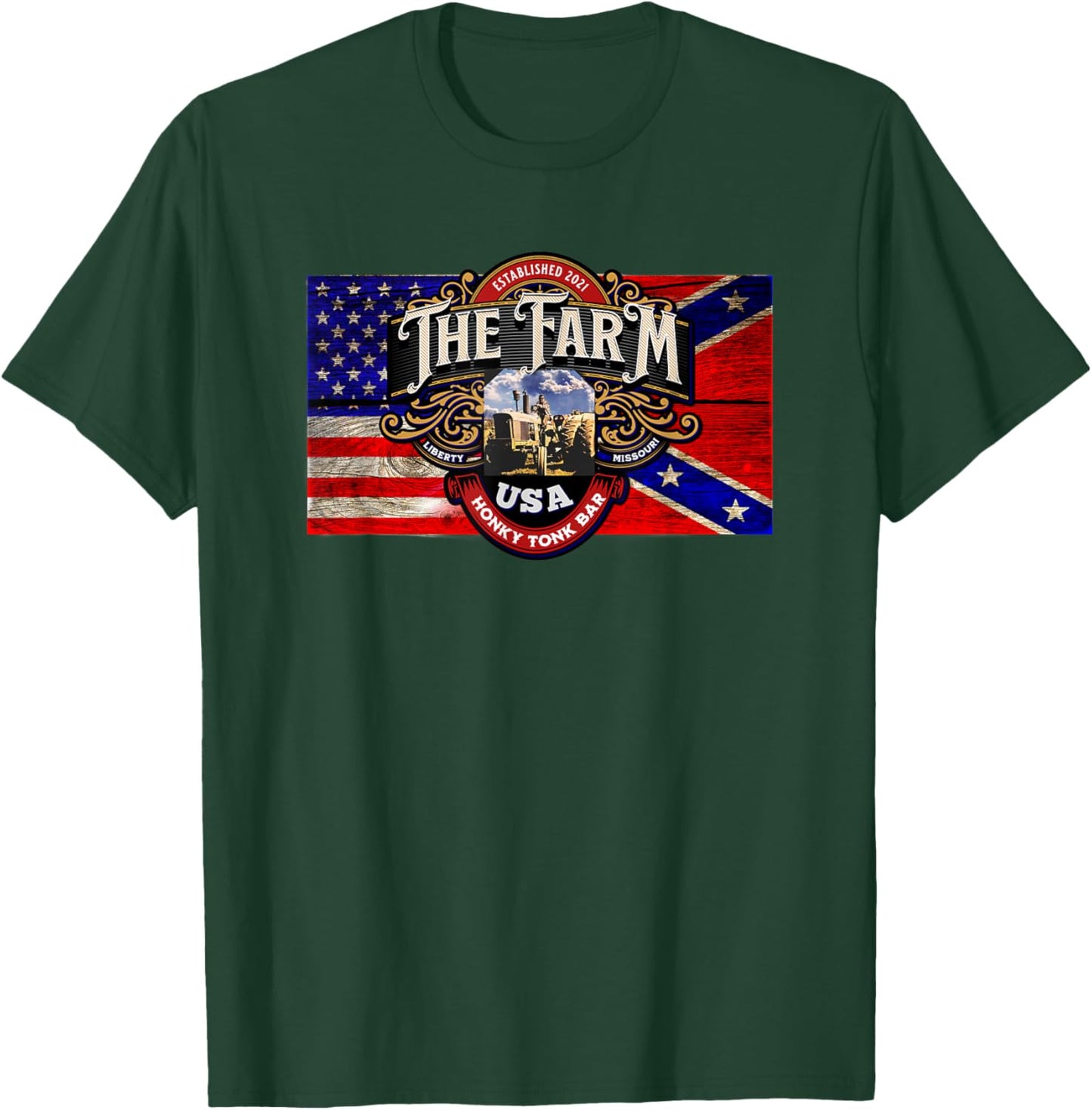 The Farm Liberty Missouri USA Bar Honky-tonk Music T-Shirt - T-Shirt | Forest